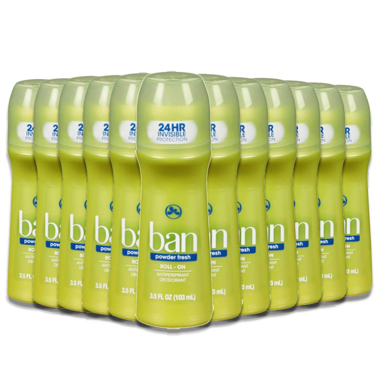 Ban Roll On Antiperspirant Deodorant, Powder Fresh, 3.5 Oz - 12 Pack