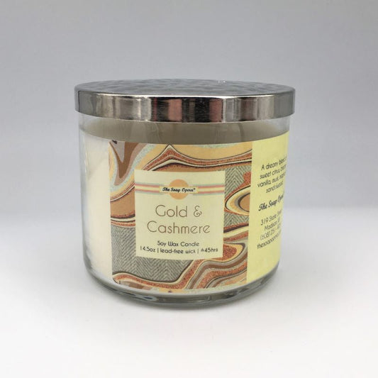 The Soap Opera Soy Wax Candle 14oz 411g - Gold & Cashmere