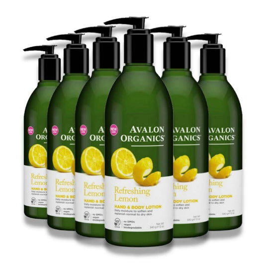 Avalon -  Organics Hand & Body Lotion, Refreshing Lemon - 12 Oz - 6 Pack