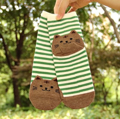 Striped Cat Socks