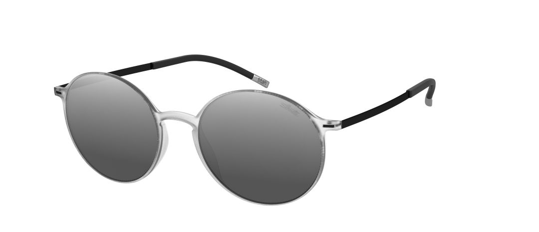 silhouette urban sunglasses 4075 rull rim titanium SPX plastic lightweight round circle clear crystal black