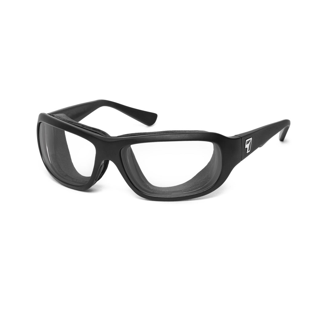 7eye Aspen in Matte Black Frame and Clear Lens profile view