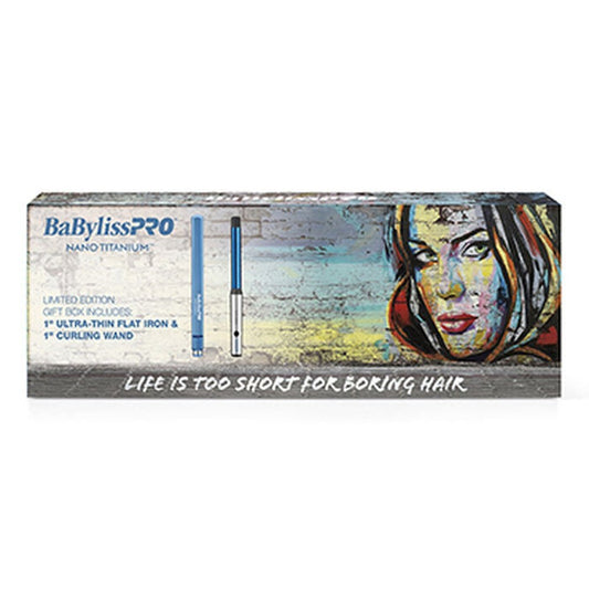 BabylissPro N/T Styling Gift Box 2021(1" Curling Wand & 1" Ultra Thin Flat Iron)[**]