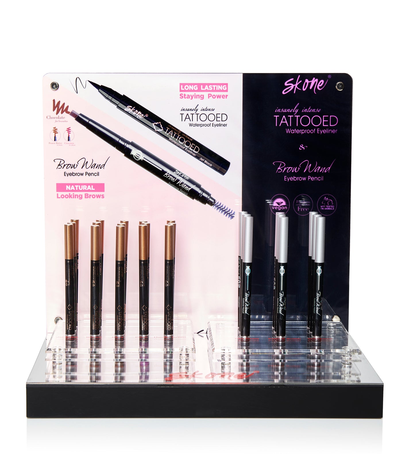 Skone Cosmetics Tattooed Eyeliner & Brow Wand Display