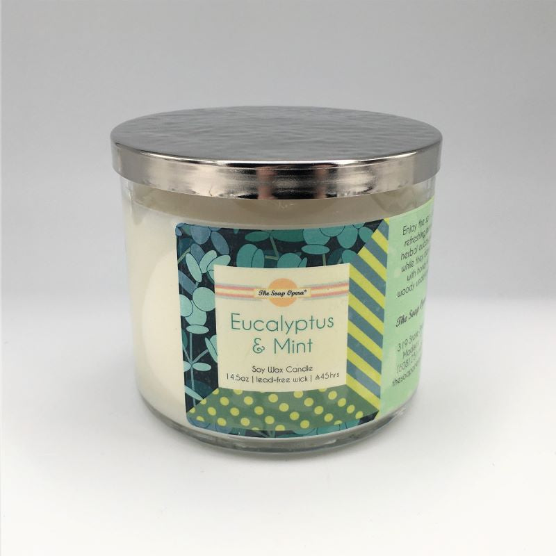 The Soap Opera Soy Wax Candle 14oz 411g - Eucalyptus & Mint