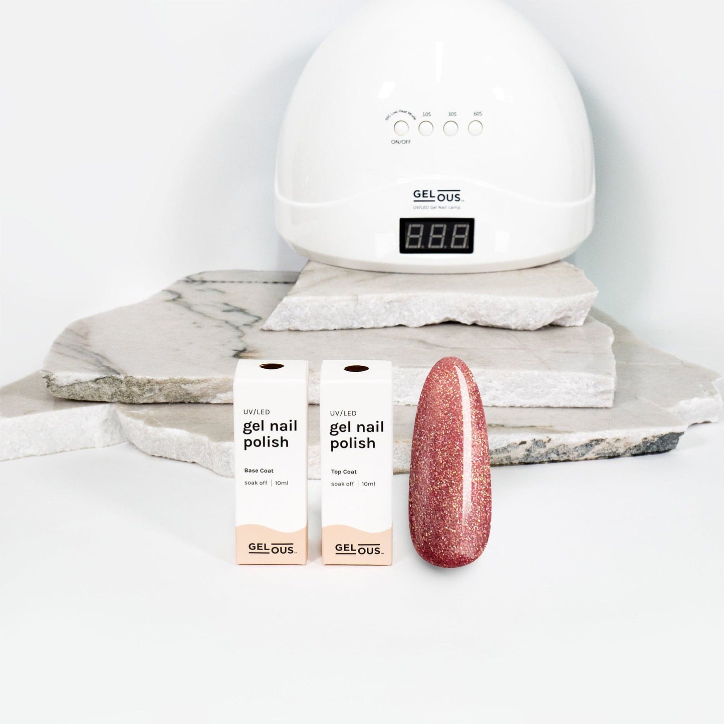 Gelous gel nail polish Sparkling Rose Basic Pack - photographed in New Zealand