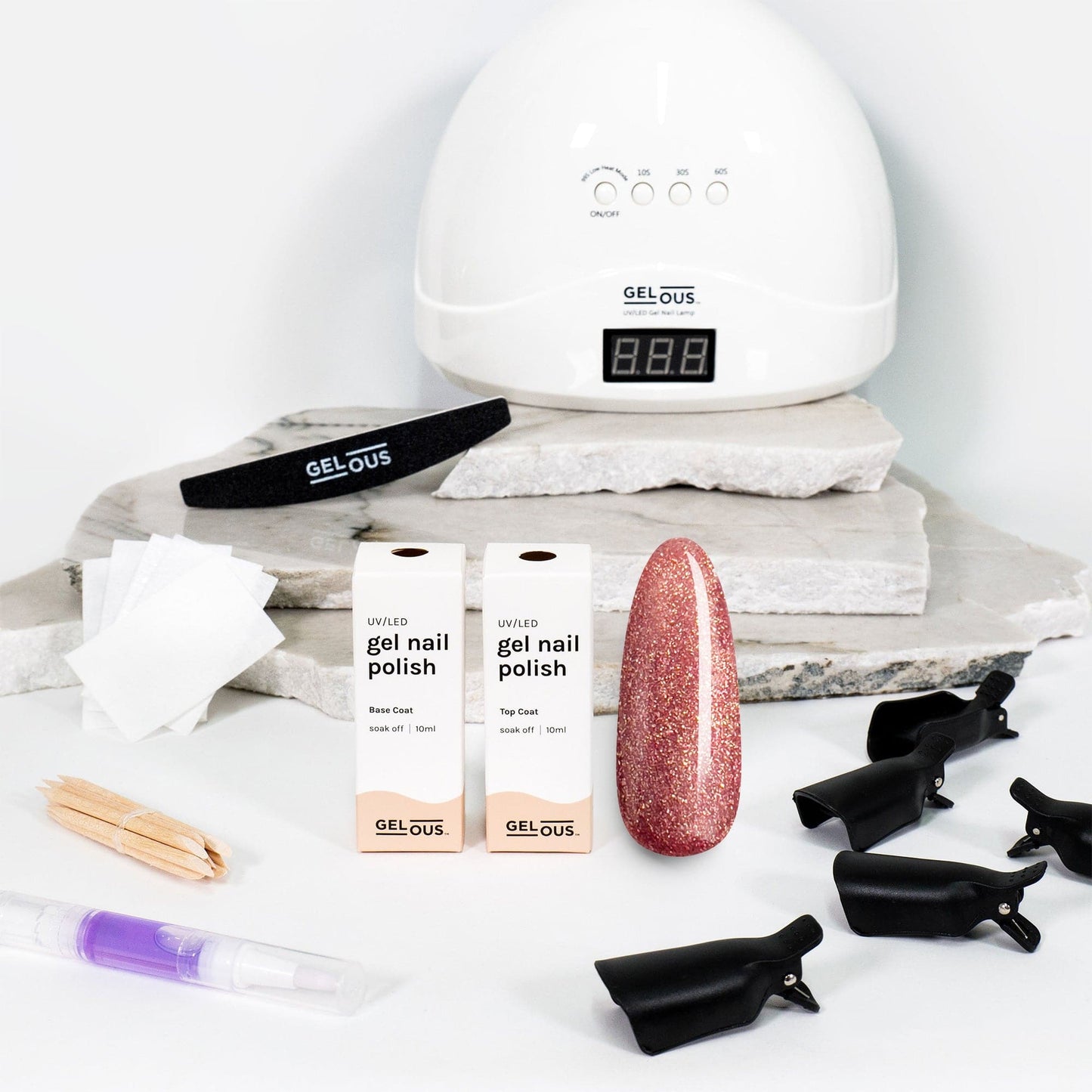 Gelous gel nail polish Sparkling Rose Starter Pack - photographed in New Zealand