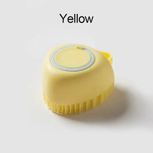 Soft Silicone Dog Massage Brush Soft Yellow B