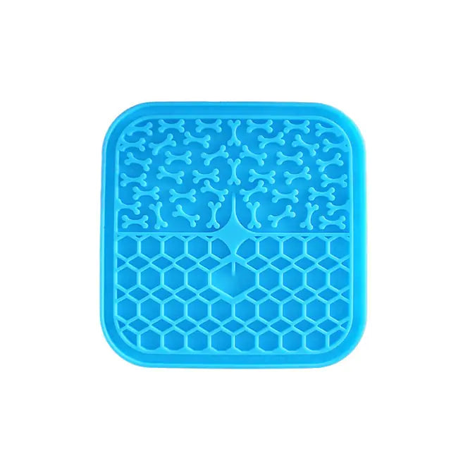 Silicone Pet Lick Mat Tray Blue