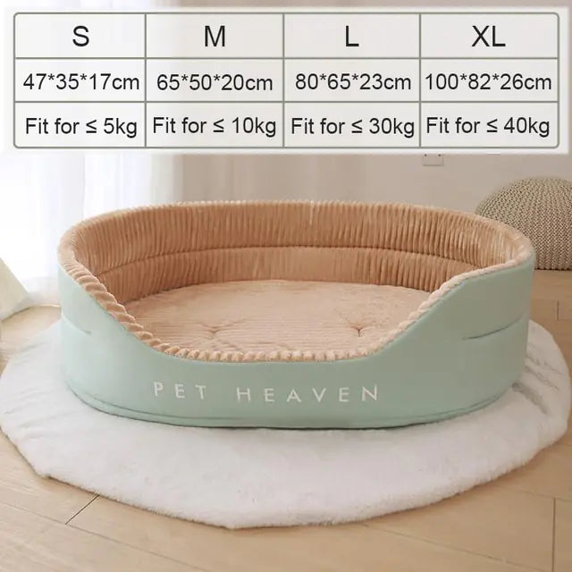 Soft Padded Dog Bed Green Khaki Bed S