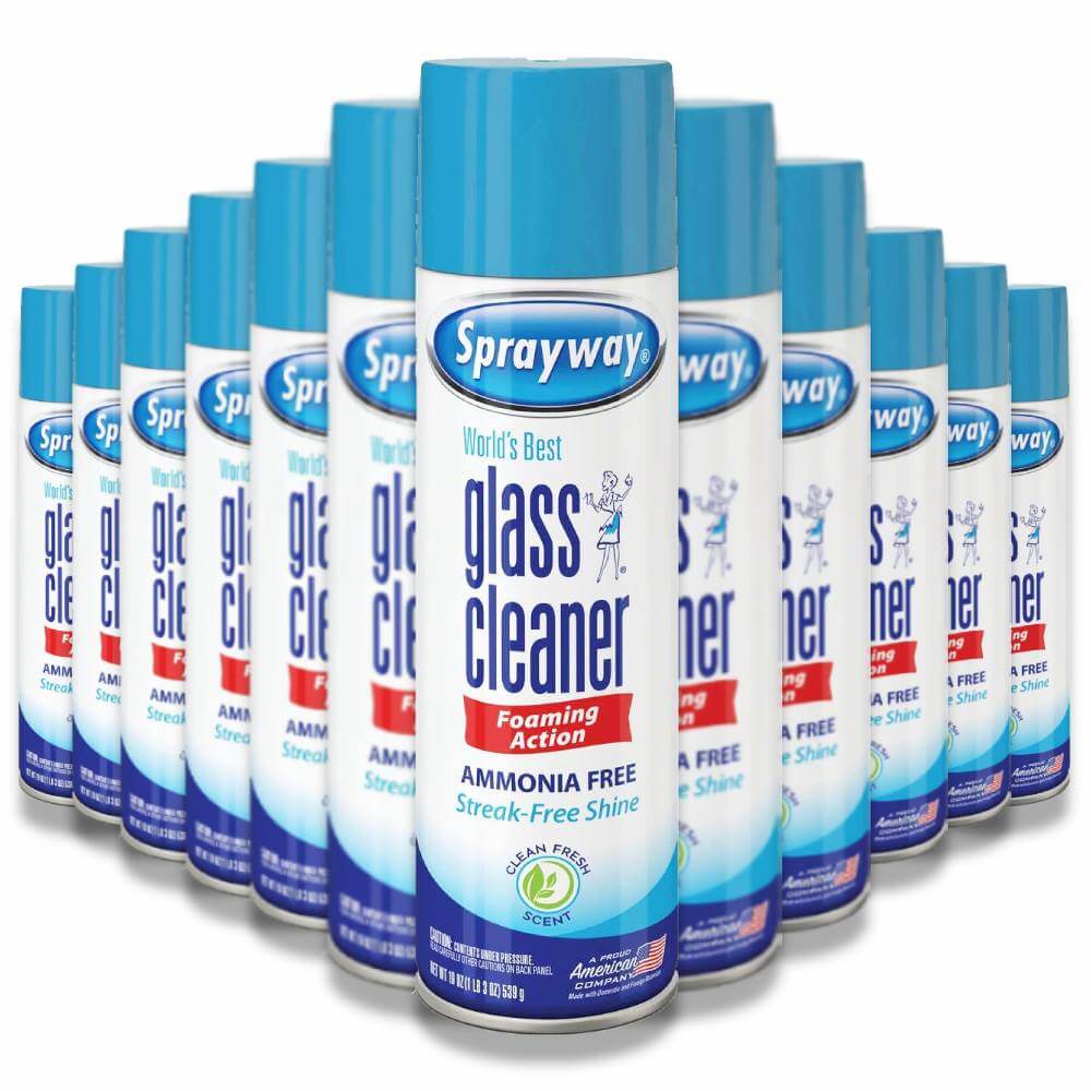 Sprayway - Glass Cleaner Ammonia Free Aerosol -19 Oz - 12 Pack