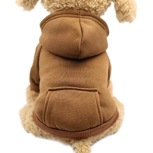 Soft Fleece Pet Dog Hoodie Brown L