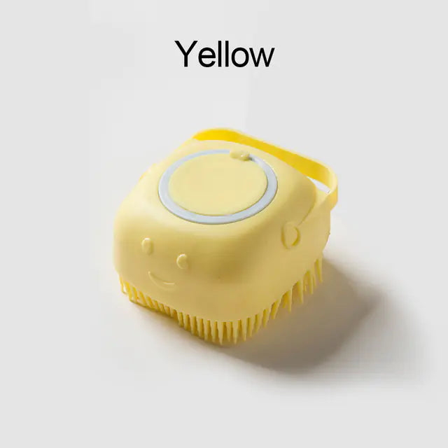 Soft Silicone Dog Massage Brush Soft Yellow A