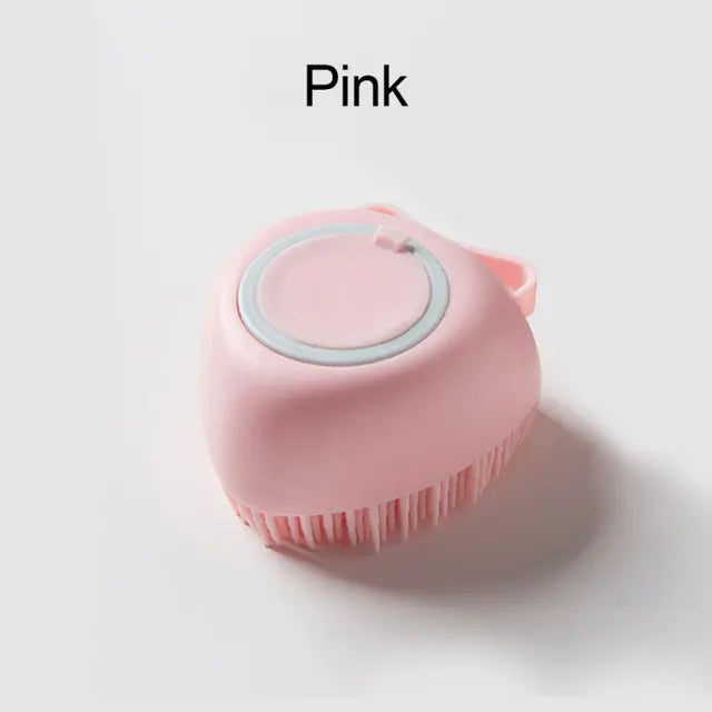 Soft Silicone Dog Massage Brush Soft Pink B